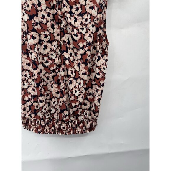 Evereve Floral Blouse Women Large Pink Half Button Prairie Bohemian Cottagecore - Picture 4 of 8